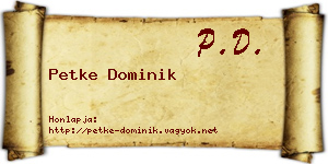 Petke Dominik névjegykártya